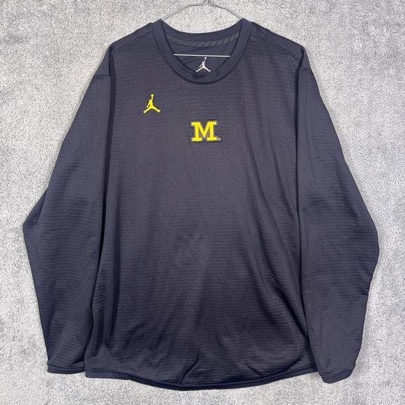 Jordan Other - Jordan Michigan Wolverines Sweatshirt Men XL Grid Fleece Stitched Logos Pullover
